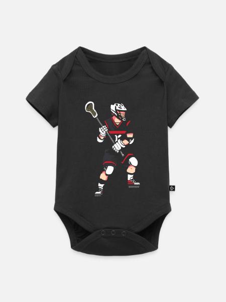 Lacrosse Spieler Pixel - Baby Premium Kurzarmbody - Schwarz