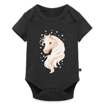 Horse with stars - Baby Premium short-sleeve bodysuit - black - Front