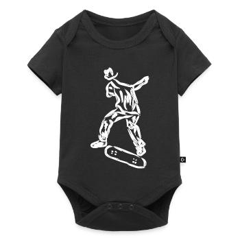Dessin de patineur - Body à manches courtes Premium Bébé - noir - Devant