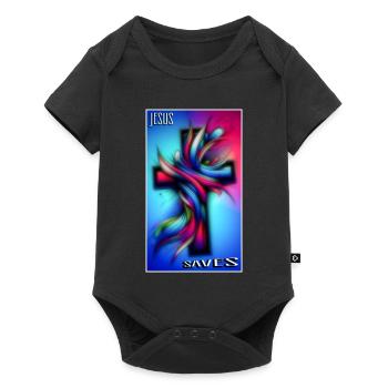Jesus saves - Baby Premium short-sleeve bodysuit - black - Front