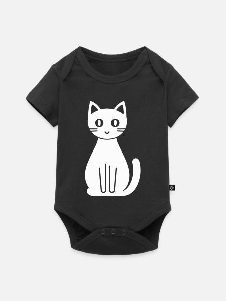 Katze Comic - Baby Premium Kurzarmbody - Schwarz