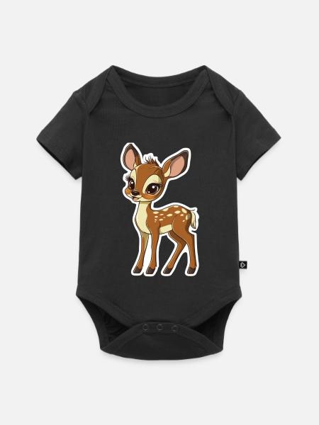 Reh - Baby Premium Kurzarmbody - Schwarz