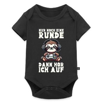 Nur Noch Eine Runde Dann Hör Ich Auf Faultier - Baby Premium Kurzarmbody - Schwarz - Vorne