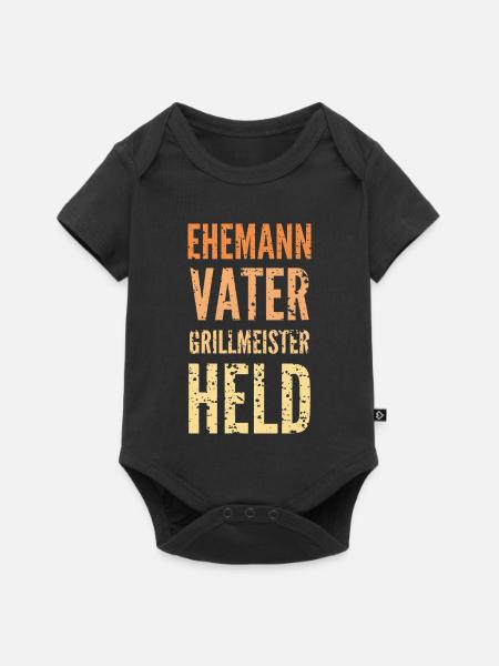 Ehemann Grillmeister Held - Baby Premium Kurzarmbody - Schwarz