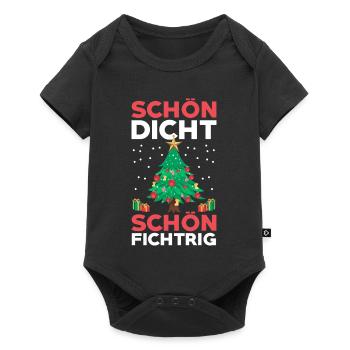 Weihnachtsmann Fichten Weihnachtsbaum Weihnachten - Baby Premium Kurzarmbody - Schwarz - Vorne