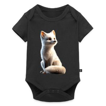 Polarfuchs Schneefuchs Eisfuchs Süßer Weißer Fuchs - Baby Premium Kurzarmbody - Schwarz - Vorne