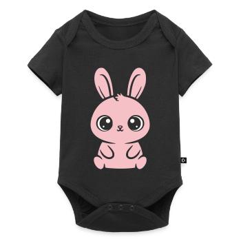 Kawaii Bunny Pink Big Eyes Cute - Baby Premium short-sleeve bodysuit - black - Front