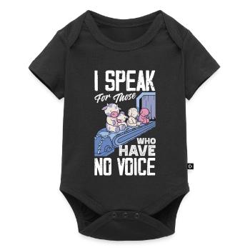 I speak for those who have no voice - Baby Premium short-sleeve bodysuit - black - Front