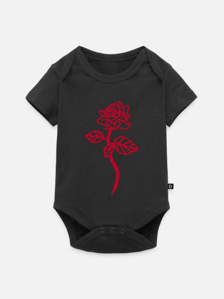 Die rote Rose - Baby Premium Kurzarmbody - Schwarz