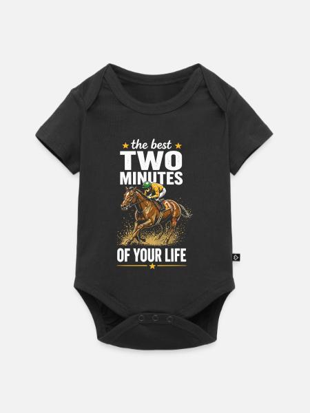Zwei-Minuten-Rennleistung - Baby Premium Kurzarmbody - Schwarz