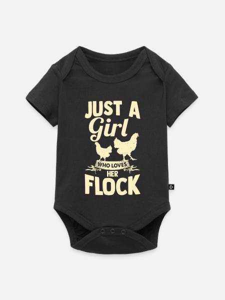Farmer Rooster Flock Poultry Chicken - Baby Premium Kurzarmbody - Schwarz