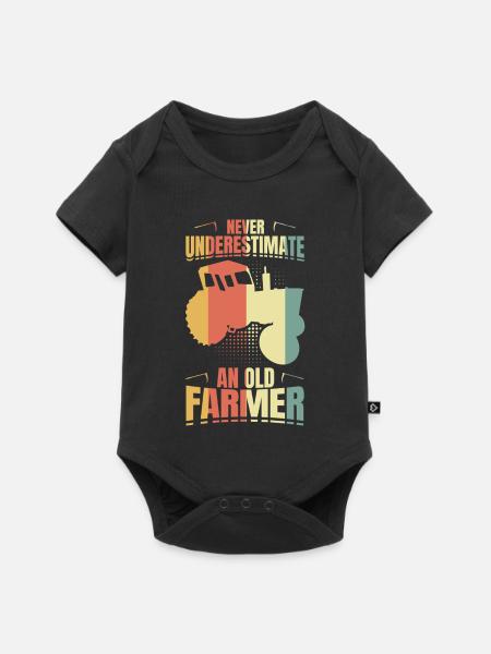 Bauern Opa - Baby Premium Kurzarmbody - Schwarz