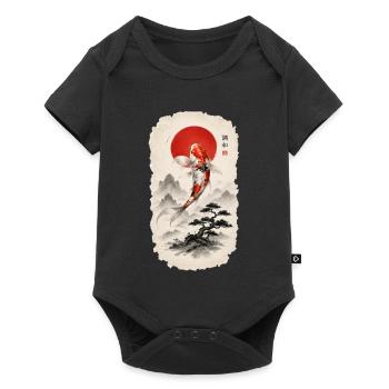 Koi im Japan-Stil  Zen & Harmonie - Baby Premium Kurzarmbody - Schwarz - Vorne