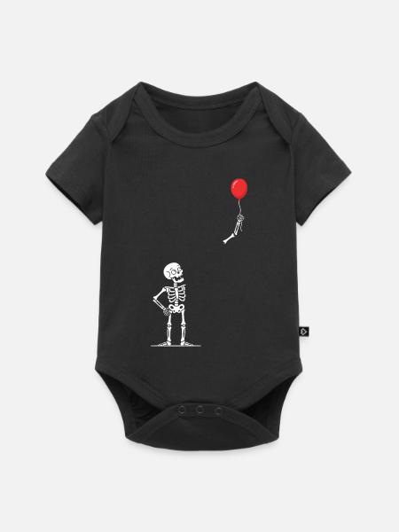 Ballon-Skelett Kunstmotiv - Baby Premium Kurzarmbody - Schwarz