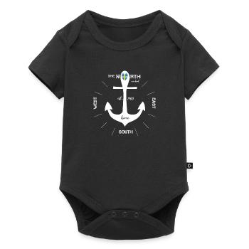 Boussole d’ancre Suède Scandinavie - Body à manches courtes Premium Bébé - noir - Devant