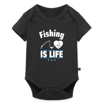 La pêche, c’est la vie, pêche, pêcheur - Body à manches courtes Premium Bébé - noir - Devant