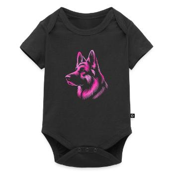 German Shepherd head pink - Baby Premium short-sleeve bodysuit - black - Front