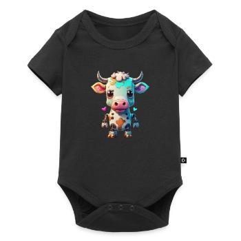 Roboter Kuh - Baby Premium Kurzarmbody - Schwarz - Vorne