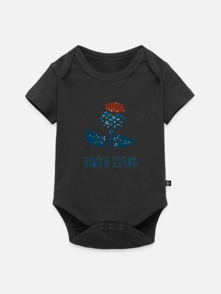 Flower of Scotland - Baby Premium Kurzarmbody - Schwarz