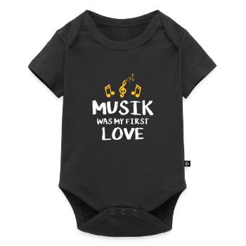 la musique était mon premier amour - Body à manches courtes Premium Bébé - noir - Devant