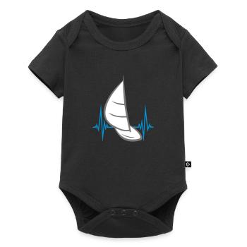 puls frequenz herzschlag meer wellen boot segeln s - Baby Premium Kurzarmbody - Schwarz - Vorne
