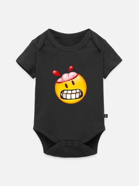Smiley Brain - Baby Premium Kurzarmbody - Schwarz