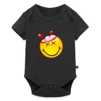 Smiley Glossy Happy Brain - Baby Premium short-sleeve bodysuit - black - Front