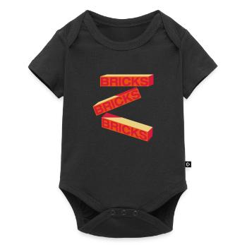 BRICKS - Baby Premium short-sleeve bodysuit - black - Front