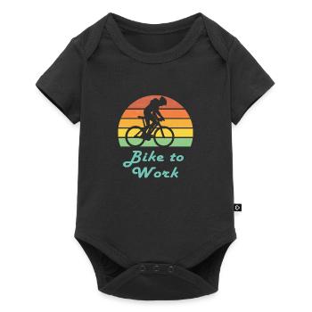 Bike to Work Retro Sunset Bicycle - Baby Premium short-sleeve bodysuit - black - Front