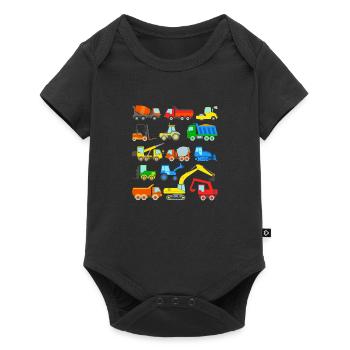 Construction sites Vehicles Excavators - Baby Premium short-sleeve bodysuit - black - Front