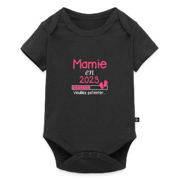 Mamie en 2023 Cadeau Future Mamie - Body à manches courtes Premium Bébé - noir - Devant