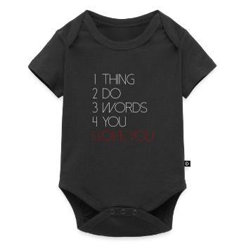 citations d’amour disant police d’amour de la Saint-Valentin - Body à manches courtes Premium Bébé - noir - Devant