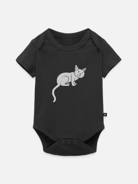 Niedliches Kätzchen sitzt süß - Baby Premium Kurzarmbody - Schwarz