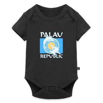 Hammerhead shark and dolphin flag Palau - Baby Premium short-sleeve bodysuit - black - Front