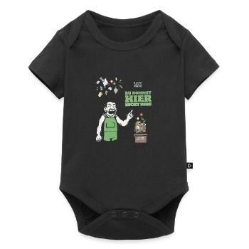 Bioabfall Biotonne Spruch Abfall Sprechblase - Baby Premium Kurzarmbody - Schwarz - Vorne