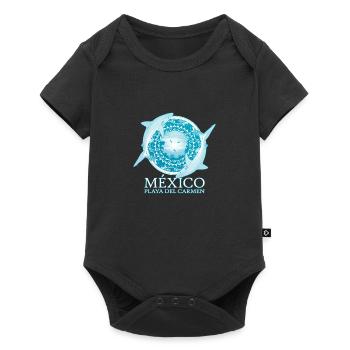 Karibischer Riffhai Playa del Carmen - Baby Premium Kurzarmbody - Schwarz - Vorne