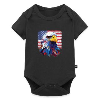American Patriotic Eagle USA Flag 4th July Fathers - Baby Premium short-sleeve bodysuit - black - Front