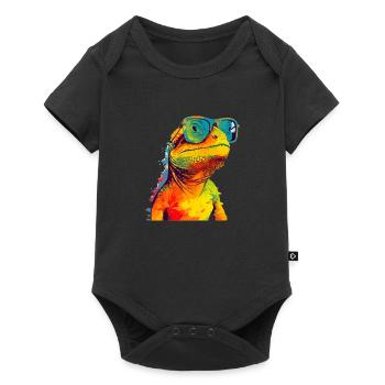 Stein die Eidechse - Baby Premium Kurzarmbody - Schwarz - Vorne