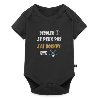 Je peux pas j'ai hockey - Body à manches courtes Premium Bébé - noir - Devant