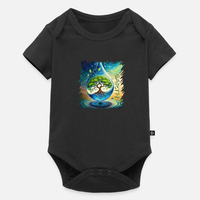 Baum des Lebens Erde Frieden Lebensbaum - Baby Premium Kurzarmbody - Schwarz