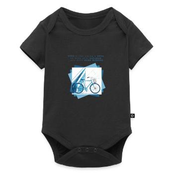 Botschaft Das Leben ist wie Fahrradfahren - Baby Premium Kurzarmbody - Schwarz - Vorne