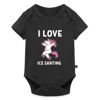 Ice skating Ice skating Ice skating - Baby Premium short-sleeve bodysuit - black - Front