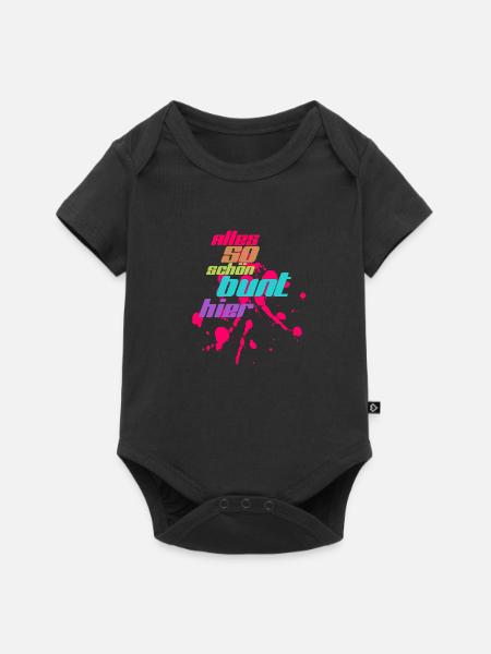 alles bunt - Baby Premium Kurzarmbody - Schwarz