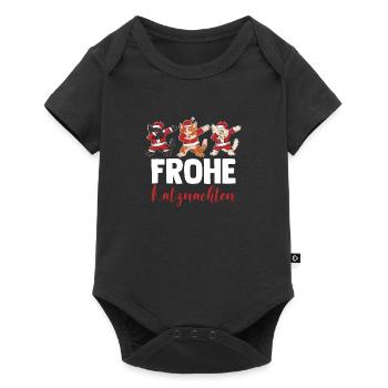 Père Noël Fête de Noël Noël Chats - Body à manches courtes Premium Bébé - noir - Devant