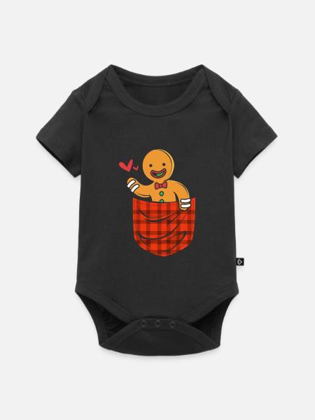 Gingerbread Man Gingerbread Heart Gingerbread Snacking - Baby Premium short-sleeve bodysuit - black