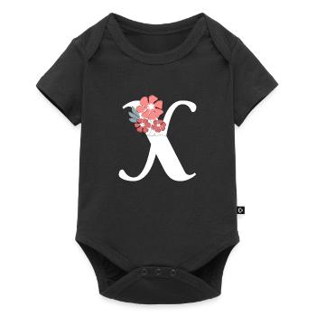Minimalist Letter x Flowers - Baby Premium short-sleeve bodysuit - black - Front