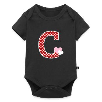 Letter c heart - Baby Premium short-sleeve bodysuit - black - Front