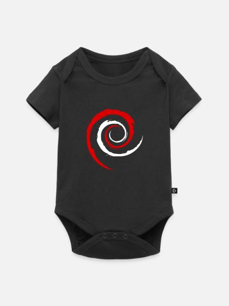 Austrian Debian Swirl - Baby Premium Kurzarmbody - Schwarz