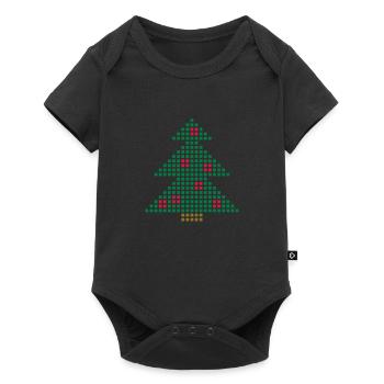 Christmas Tree Pixel - Baby Premium short-sleeve bodysuit - black - Front