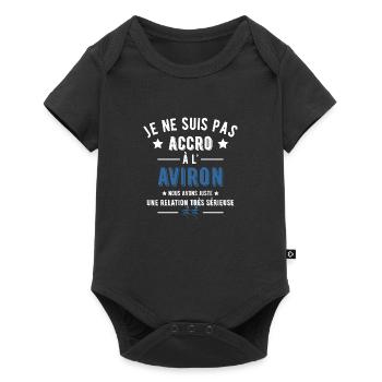 Accro à l'aviron - Body à manches courtes Premium Bébé - noir - Devant